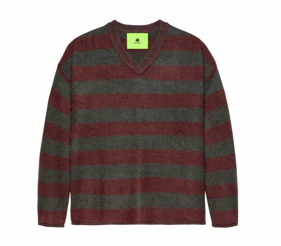 NEW AMSTERDAM STRAIGHT FIT V-NECKANTRA/BROWN STRIPES