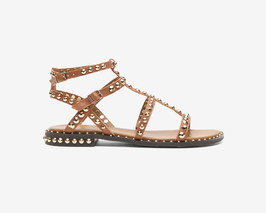 Sandali Steve Madden Rebecka Donna - Pelle Marrone Chiaro, Suola In Gomma, Tacco Piatto 0,6 Cm, Eleganti E Comodi, 38 EU